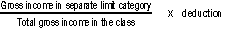 Gross income in separate limit category &divide; Total gross income in the class &times; deduction
