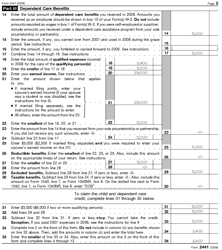 Form 2441 (2008) Page 2