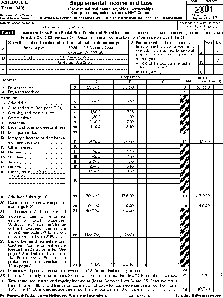 Schedule E (Form 1040), page 1 