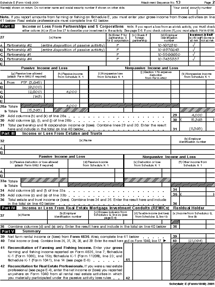 Schedule E (Form 1040), page 2 