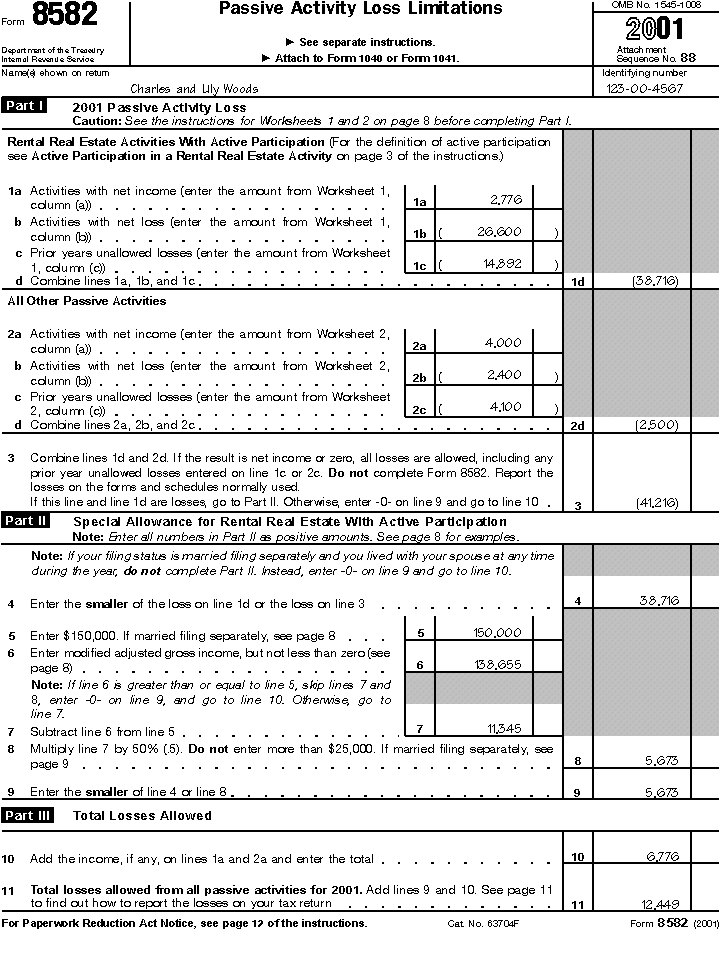 Form 8582 Form: 8582