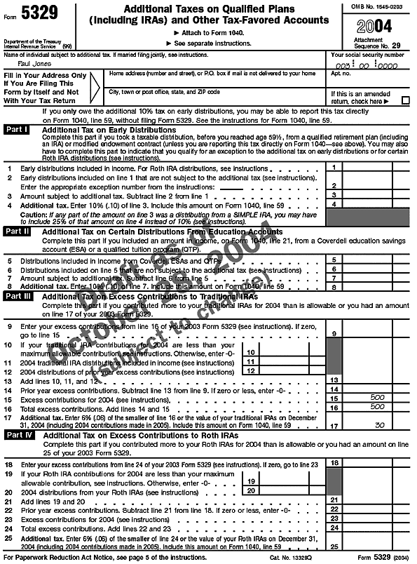 Form 5329, page 1 Paul Jones