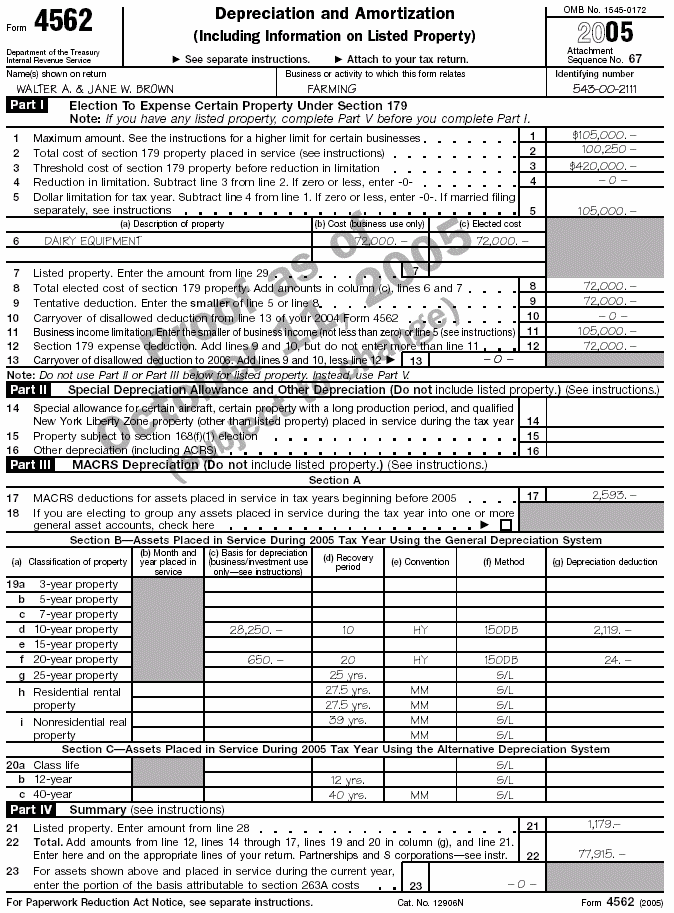 Form 4562 - page 1