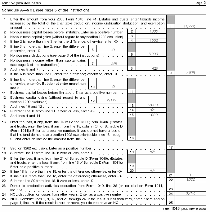 Form 1045, page 2