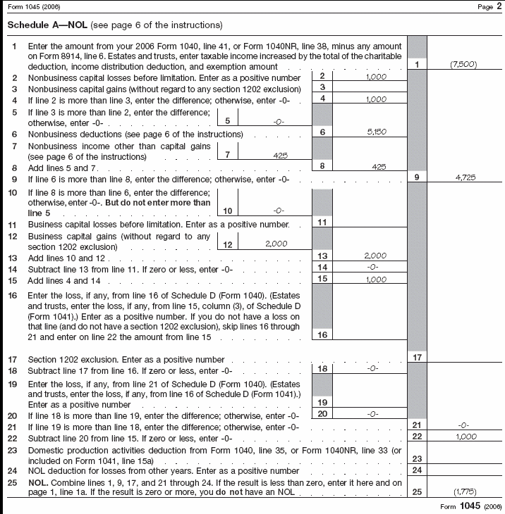 Form 1045, page 2